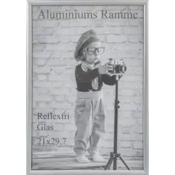 Mat sølv alu ramme - Alu Rammer