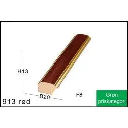 Fotoramme Nr.  913 Rødbrun M/Guld Special Størrelse - Indpakning/Embalering