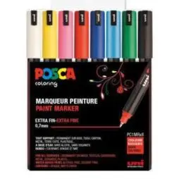 POSCA TUSCH - (Standard) - ÆSKE MED 8 STK. - Posca sortiment