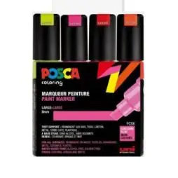 POSCA TUSCH - NEON - ÆSKE MED 4 STK. - Posca sortiment
