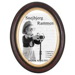 OVAL TRÆRAMME KM1 MAHOGNY M/GULD - Trærammer