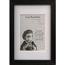 Ege Rammen Sort 10 x 15 - Incl Passepartout til 7x10 - 