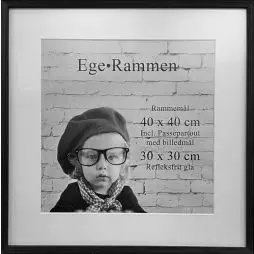 Ege Rammen Sort 40 x 40 - Incl Passepartout til 30x30 - 
