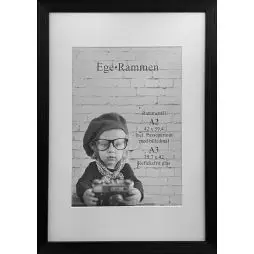 Ege Rammen Sort 42 x 59,4 - Incl Passepartout til 29,7x42 - Ege Rammen Sort