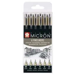 Pigma Micron Black Set 6 - Solure & Vejrhaner