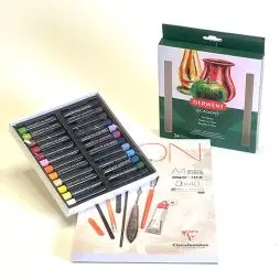 Startpakke - Derwent Olie Pastel + PaintOn Blok - Startpakker
