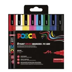 Uni Posca Brush Pc-5br - 8 Pcs Set - Tegning