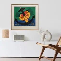 Heerup Litografi - Kærlighedsankeret'' (Signeret og nummereret 54/300) (Sælges På Brugtmoms ordning) - Stabilo