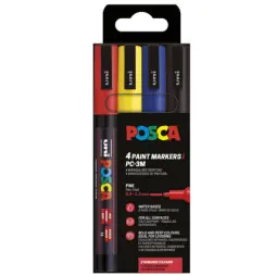 Posca PC-3M Standard Color 4 stk. - Korkprop Rammer